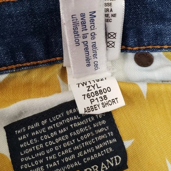 Lucky Brand Abbey Denim Shorts Embroidered Edge Size 8 - Picture 7 of 7
